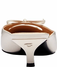 COACH Runway Leather Bow Kitten Heel Mules