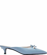 COACH Runway Leather Bow Kitten Heel Mules
