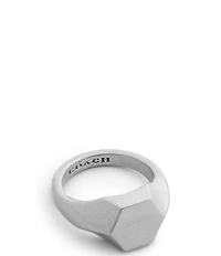 COACH Runway Signature Signet Ring Short Pendant Necklace