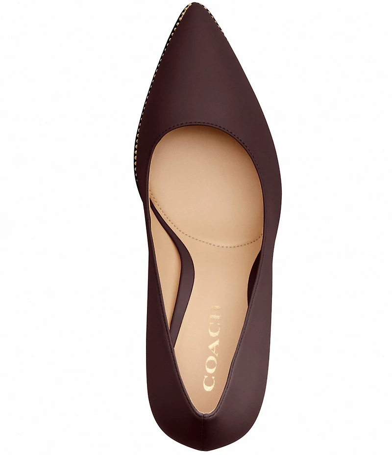 COACH Samantha Leather Studded Dress Pumps