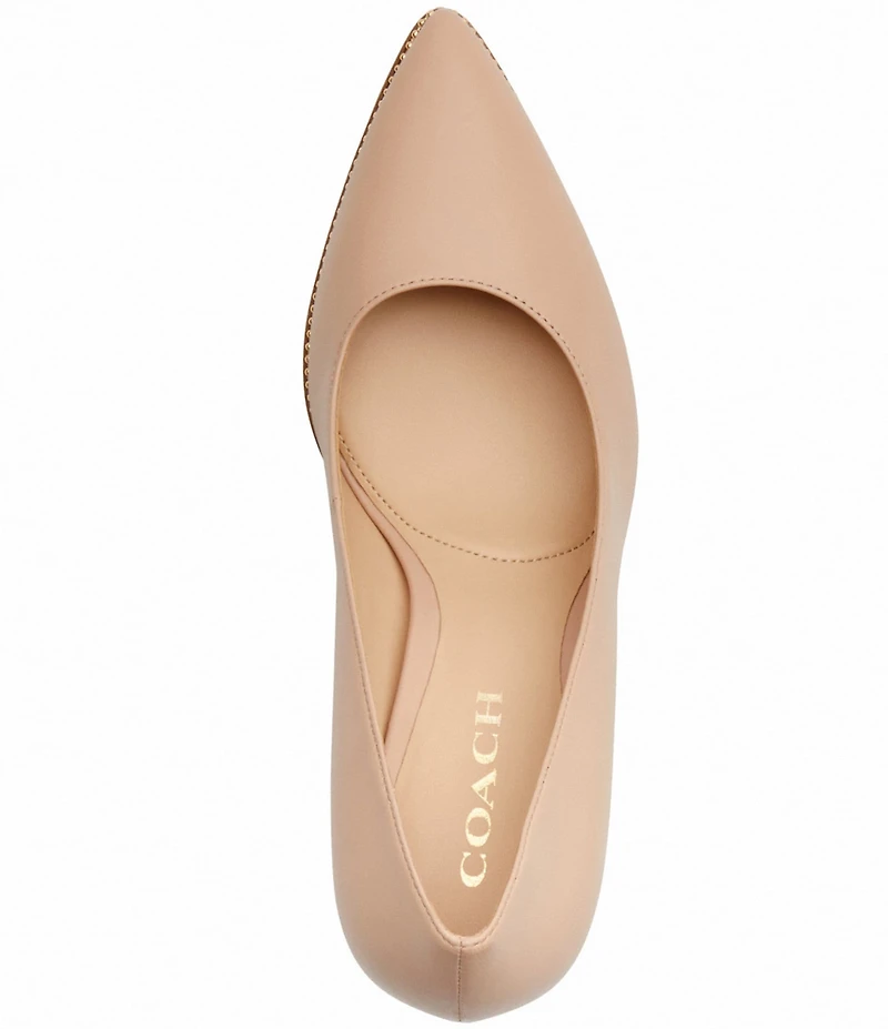 COACH Samantha Leather Studded Dress Pumps