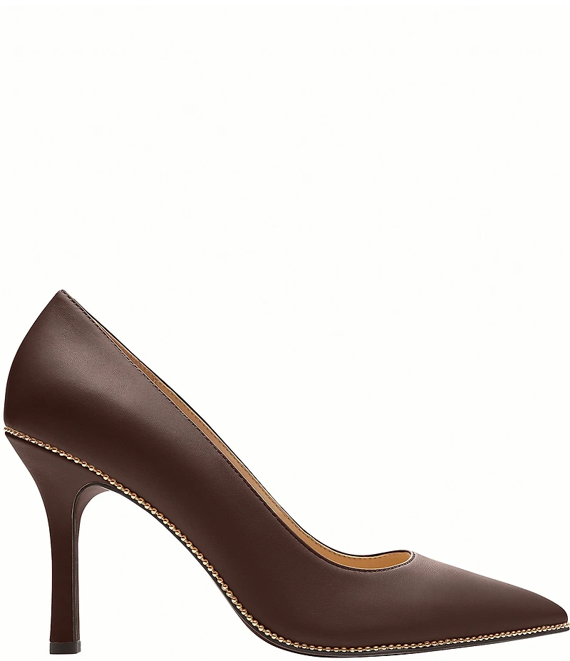 COACH Samantha Leather Studded Dress Pumps