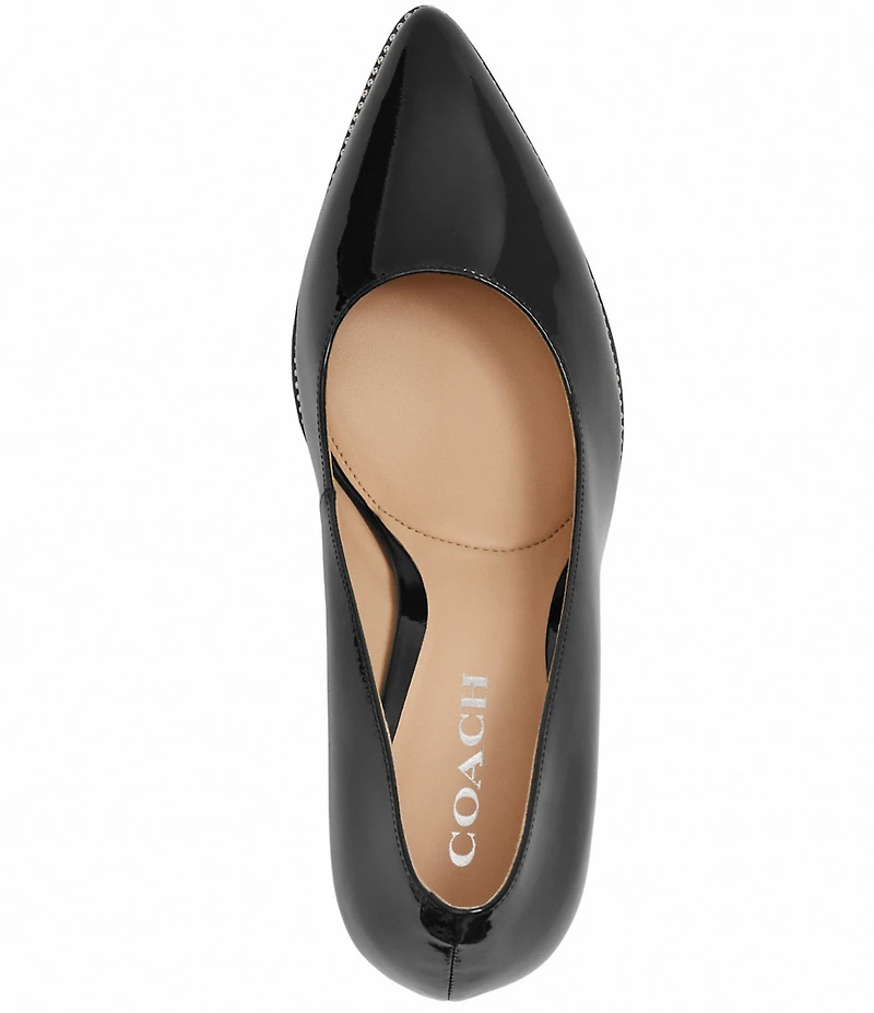 COACH Samantha Patent Leather Studded Dress Pumps