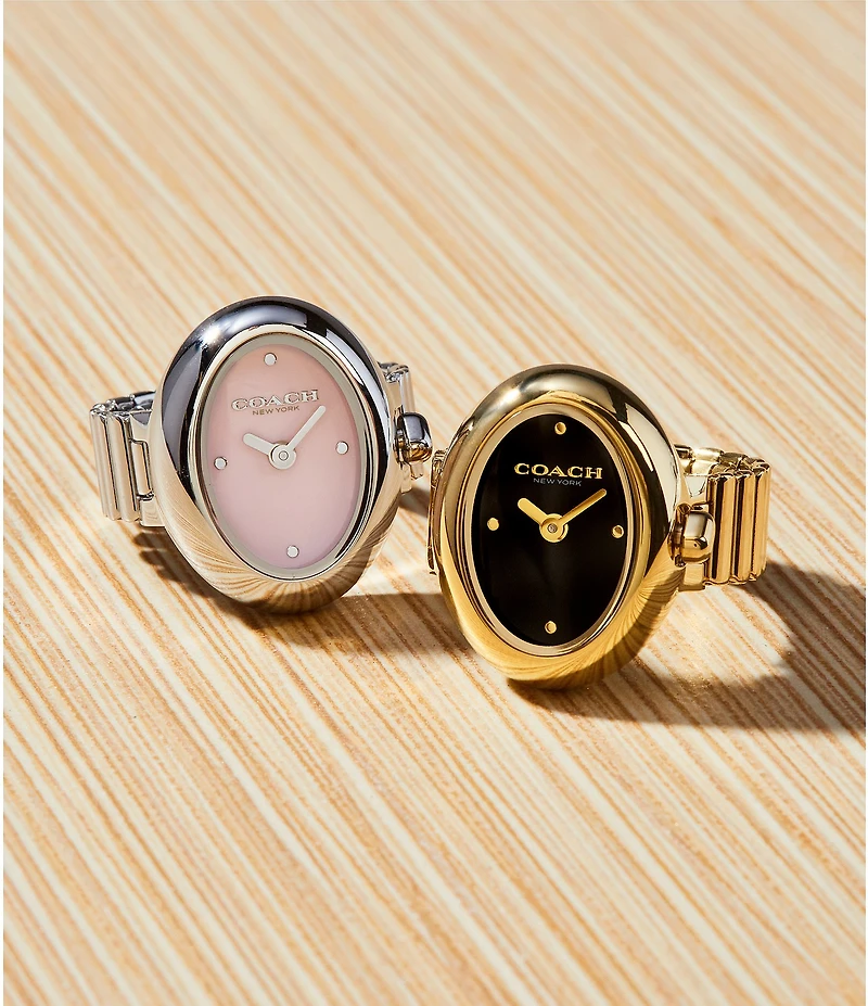 COACH Sammy Quartz Analog Stainless Steel Watch Ring