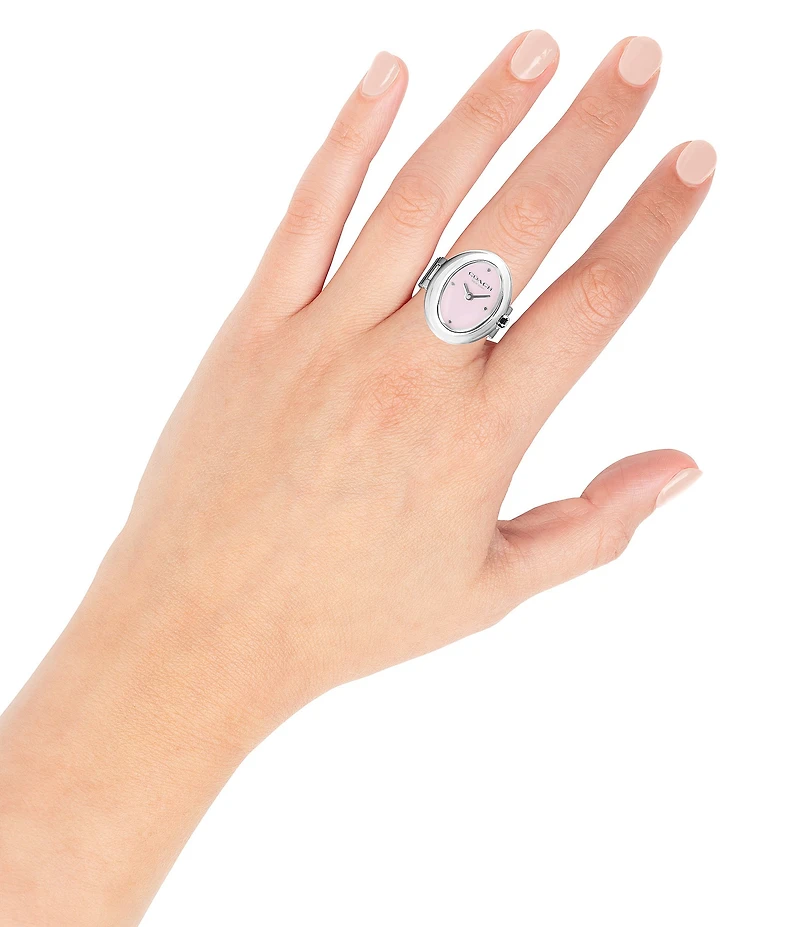 COACH Sammy Quartz Analog Stainless Steel Watch Ring