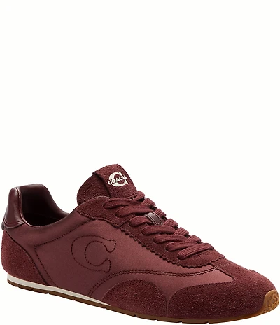 COACH Women's Satin and Suede Lace Up Sneakers