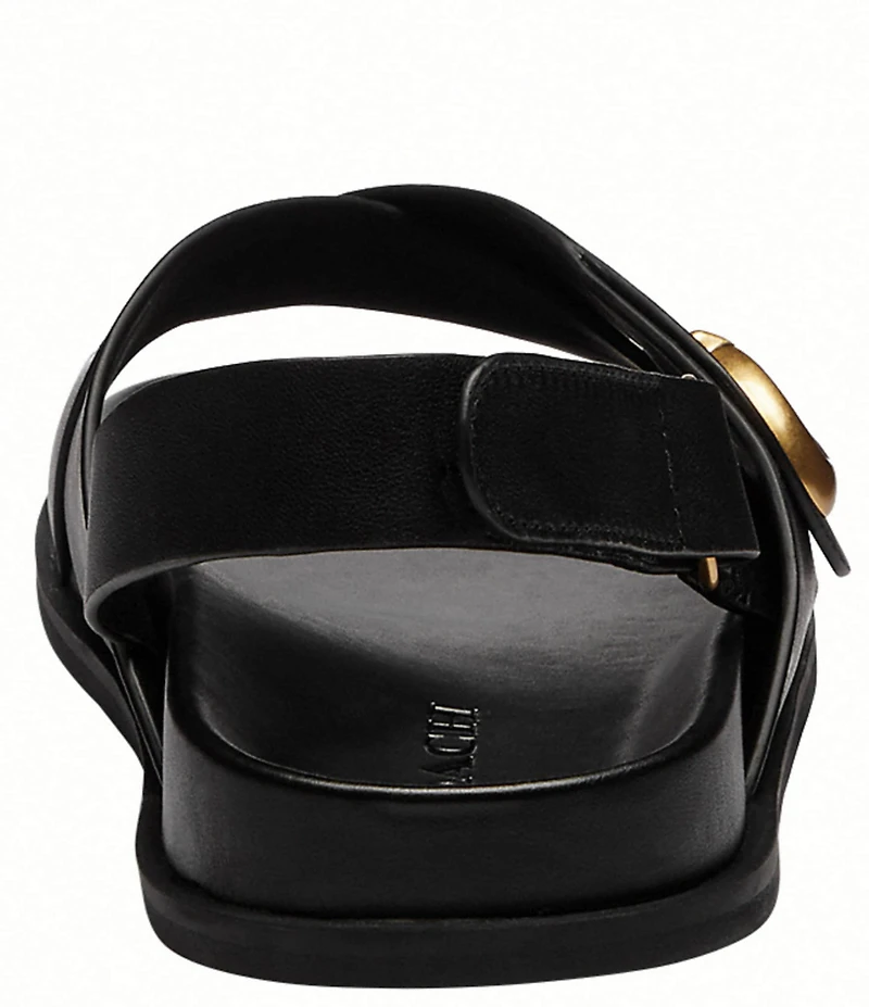 COACH Sculpted C Criss Cross Leather Sandals