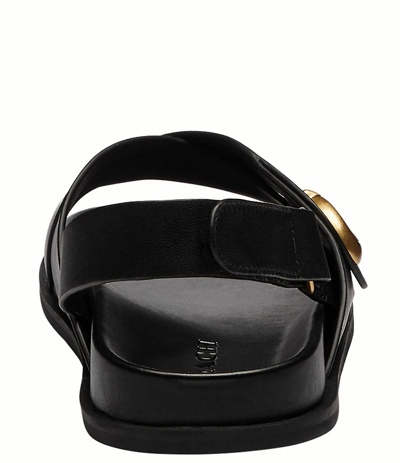 COACH Sculpted C Criss Cross Leather Sandals