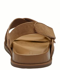 COACH Sculpted C Criss Cross Suede Sandals