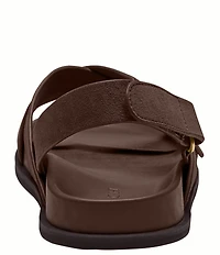 COACH Sculpted C Criss Cross Suede Sandals