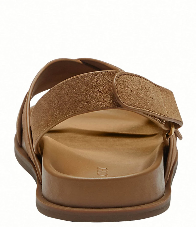 COACH Sculpted C Criss Cross Suede Sandals
