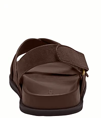 COACH Sculpted C Criss Cross Suede Sandals