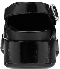 COACH Sculpted C Glazed Leather Slingback Platform Clogs