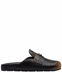 COACH Sculpted C Distressed Leather Logo Clogs
