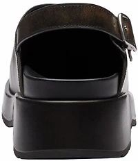 COACH Sculpted C Leather Logo Platform Clogs