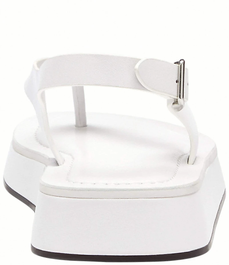 COACH Sculpted C Leather Platform Thong Sandals