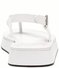 COACH Sculpted C Leather Platform Thong Sandals