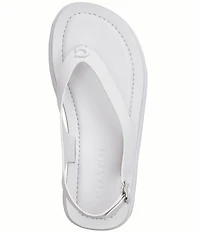 COACH Sculpted C Leather Platform Thong Sandals