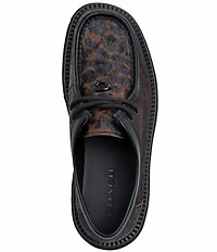 COACH Sculpted C Leopard Print Calf Hair Chukka Oxfords
