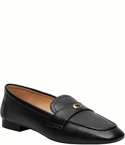 COACH Sculpted C Logo Leather Loafers