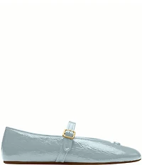 COACH Sculpted C Logo Crinkle Patent Mary Jane Ballet Flats