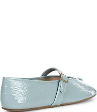 COACH Sculpted C Logo Crinkle Patent Mary Jane Ballet Flats