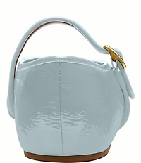 COACH Sculpted C Logo Crinkle Patent Mary Jane Ballet Flats