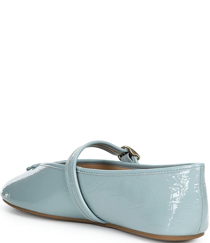 COACH Sculpted C Logo Crinkle Patent Mary Jane Ballet Flats