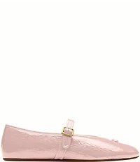 COACH Sculpted C Logo Crinkle Patent Mary Jane Ballet Flats