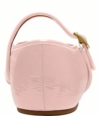 COACH Sculpted C Logo Crinkle Patent Mary Jane Ballet Flats