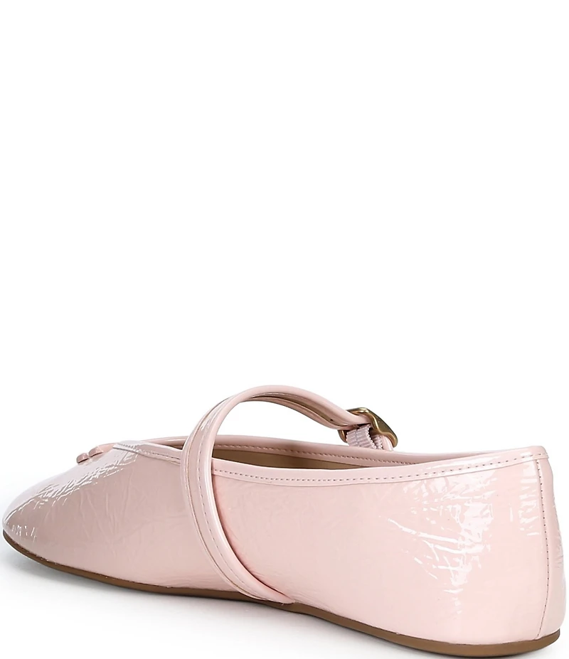 COACH Sculpted C Logo Crinkle Patent Mary Jane Ballet Flats