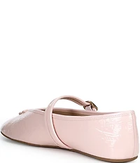 COACH Sculpted C Logo Crinkle Patent Mary Jane Ballet Flats