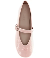 COACH Sculpted C Logo Crinkle Patent Mary Jane Ballet Flats