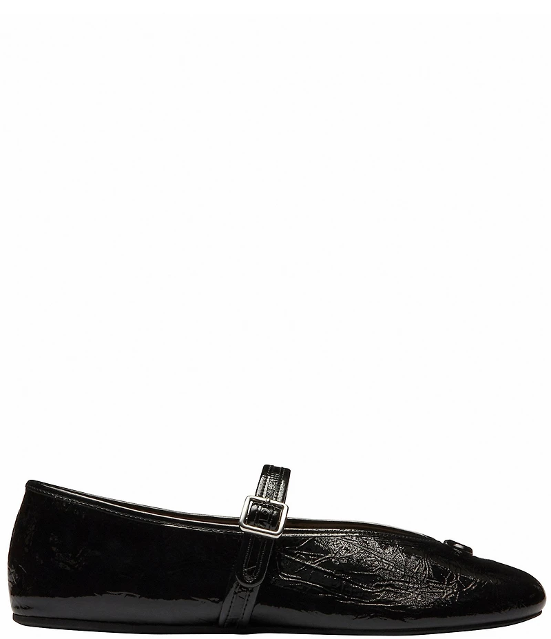 COACH Sculpted C Logo Crinkle Patent Mary Jane Ballet Flats