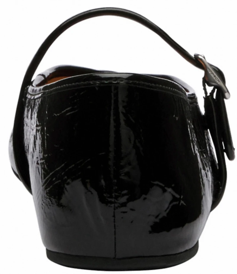 COACH Sculpted C Logo Crinkle Patent Mary Jane Ballet Flats