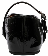 COACH Sculpted C Logo Crinkle Patent Mary Jane Ballet Flats