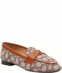 COACH Women's Sculpted C Signature Jacquard Logo Flat Loafers