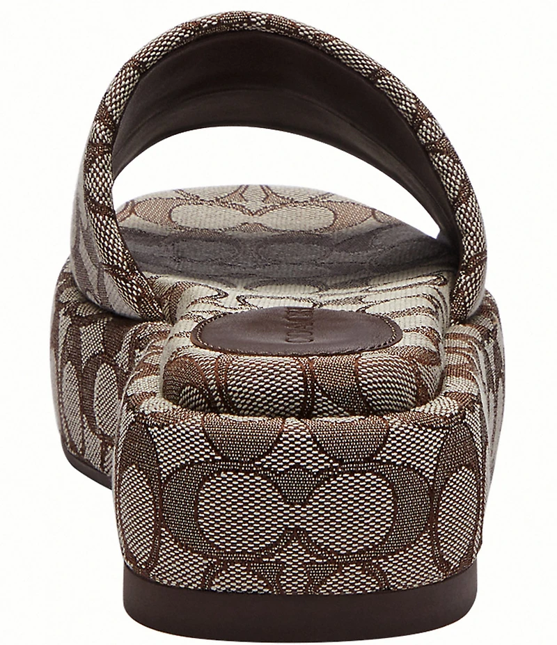 COACH Sculpted C Signature Jacquard Logo Platform Slide Sandals