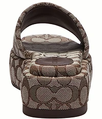 COACH Sculpted C Signature Jacquard Logo Platform Slide Sandals