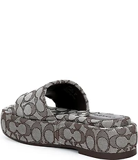COACH Sculpted C Signature Jacquard Logo Platform Slide Sandals