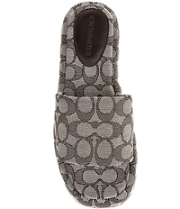 COACH Sculpted C Signature Jacquard Logo Platform Slide Sandals