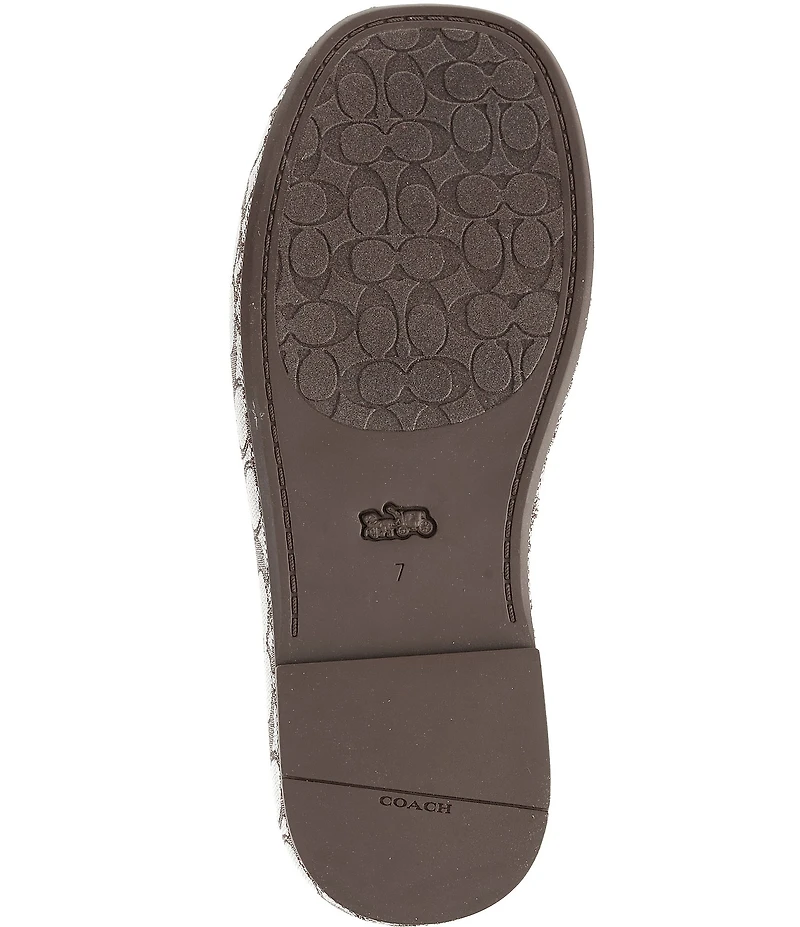COACH Sculpted C Signature Jacquard Logo Platform Slide Sandals