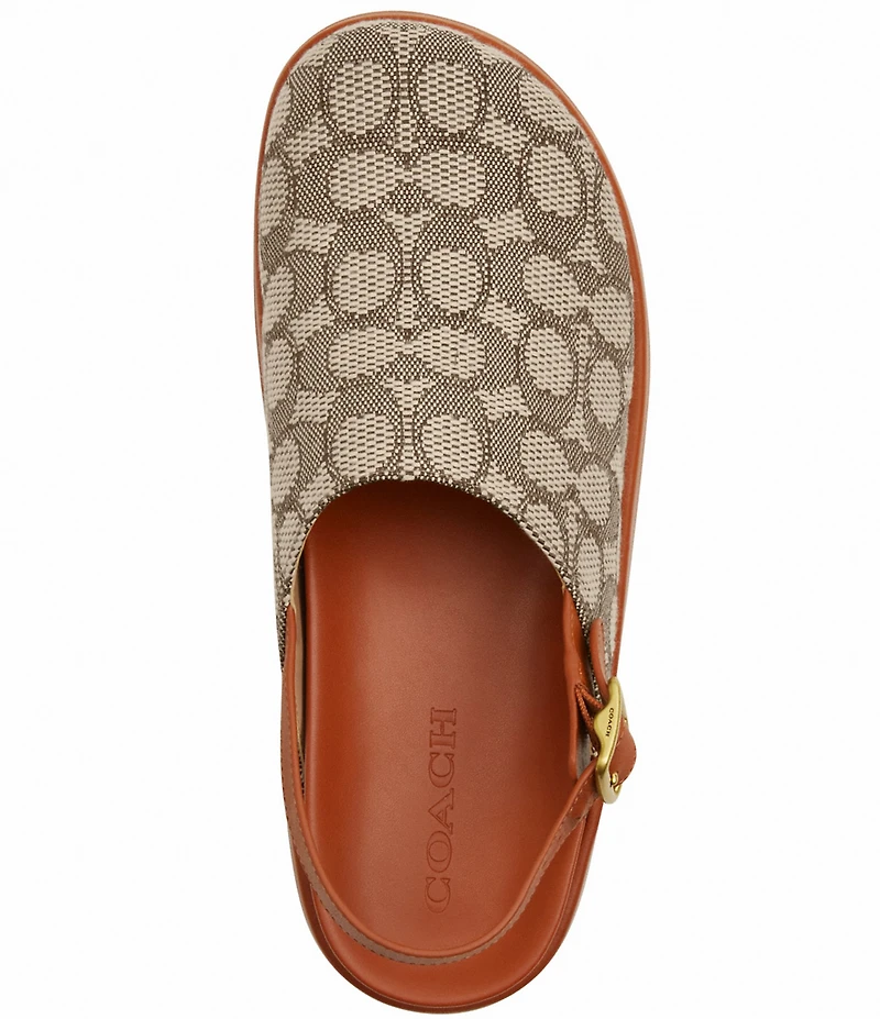 COACH Sculpted C Signature Jacquard Platform Clogs