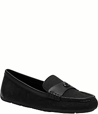 COACH Sculpted C Signature Logo Textile Jacquard Driver Loafers