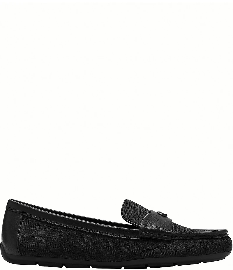 COACH Sculpted C Signature Logo Textile Jacquard Driver Loafers