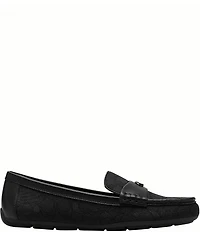 COACH Sculpted C Signature Logo Textile Jacquard Driver Loafers