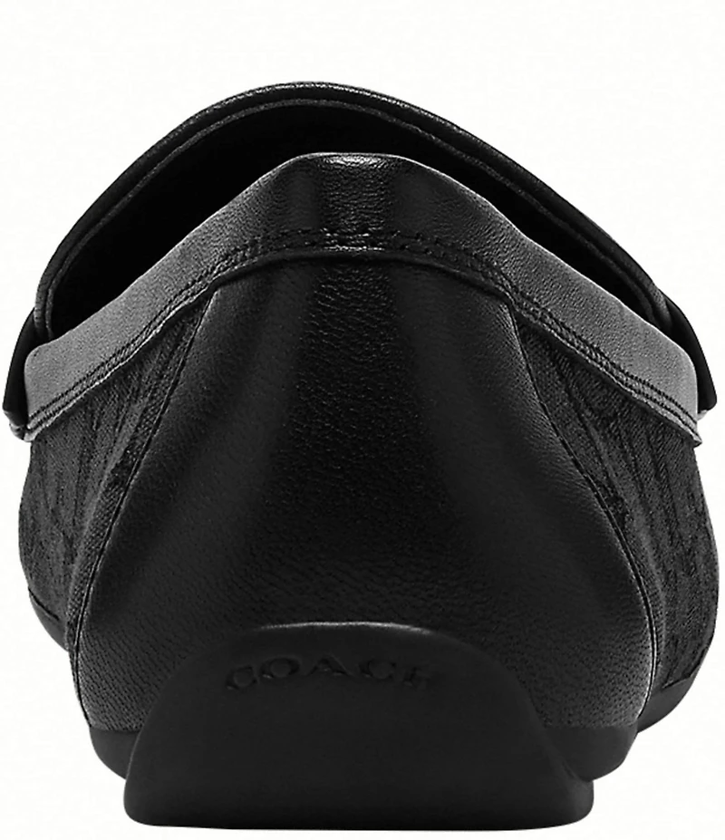 COACH Sculpted C Signature Logo Textile Jacquard Driver Loafers