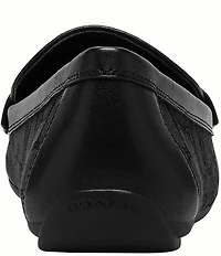 COACH Sculpted C Signature Logo Textile Jacquard Driver Loafers