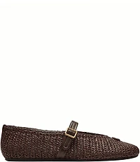 COACH Sculpted C Soft Mary Jane Raffia Ballet Flats