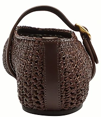 COACH Sculpted C Soft Mary Jane Raffia Ballet Flats